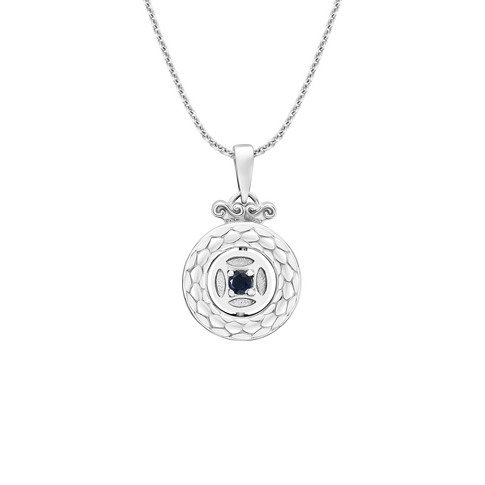 Mặt dây chuyền Vàng trắng 58,5% (14K) đính đá Sapphire PNJ SP00W000028