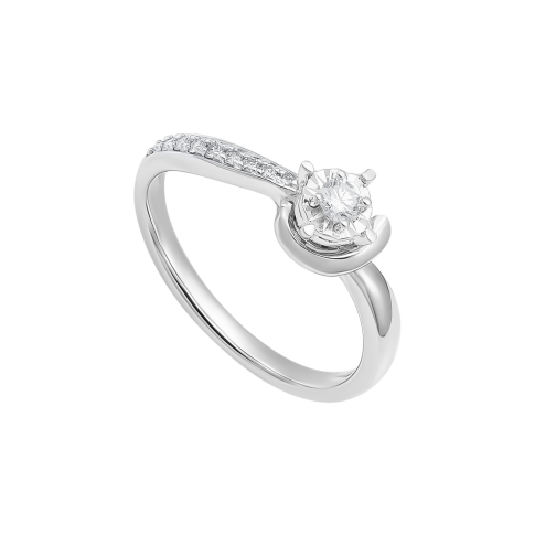 Nhẫn Kim cương Vàng trắng 58,5% (14K) PNJ My First Diamond DDDDW015424