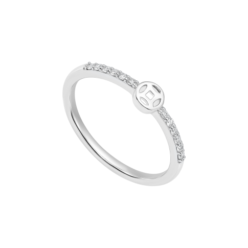 Nhẫn Kim cương Vàng trắng 58,5% (14K) PNJ DD00W006266